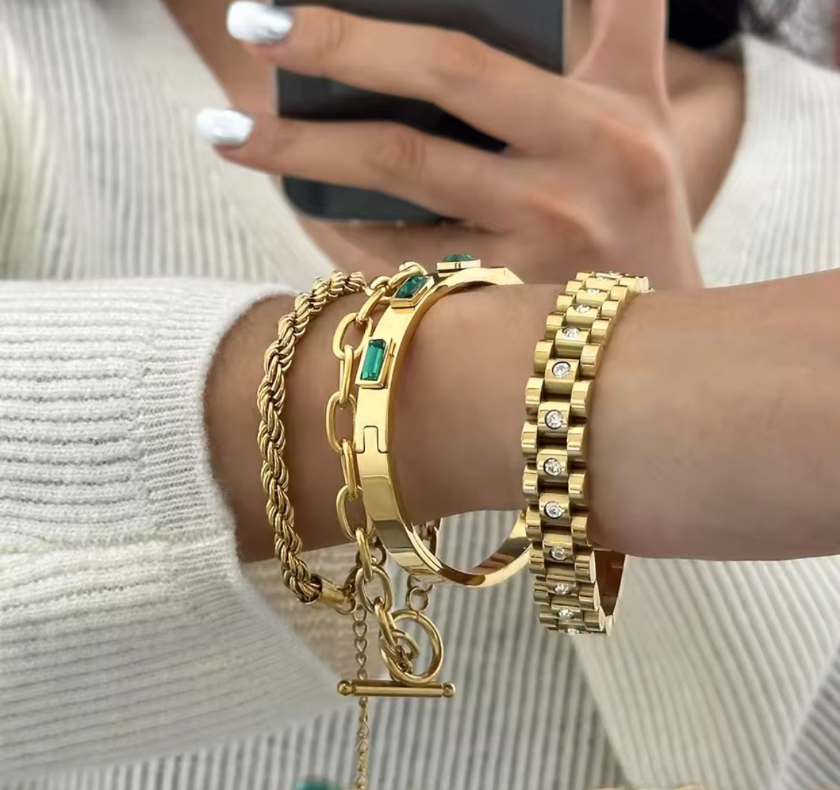 18 K Plated Heavy Metal Texture Fashion Jewelry