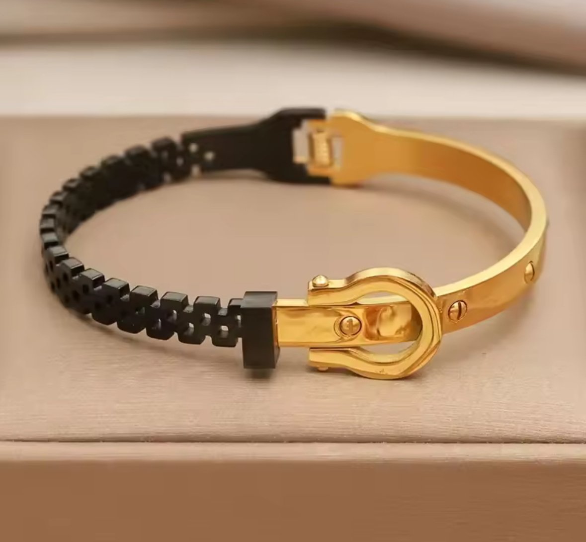 Stainless steel metal punky bracelet with 2 colors