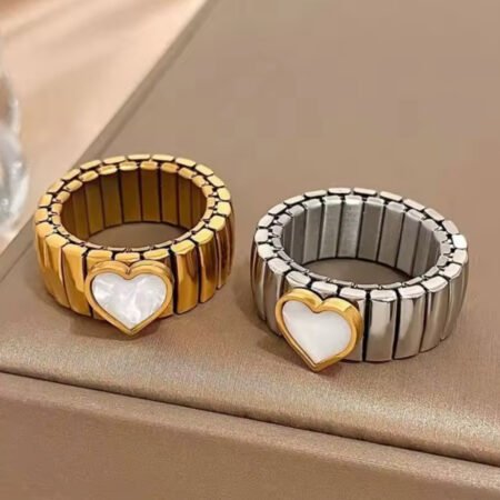 Romantic Gold Heart Ring for Women & Men