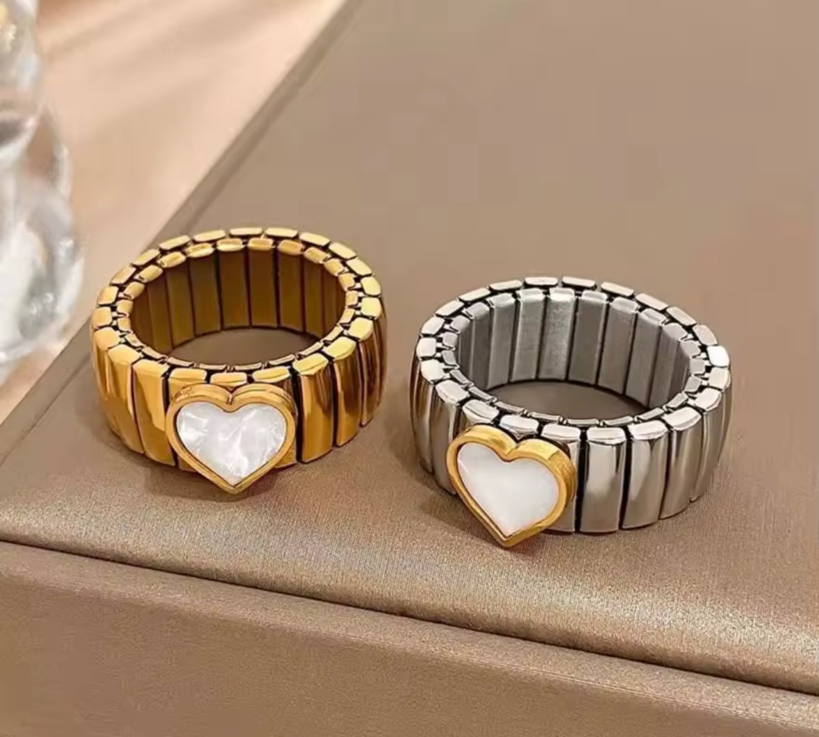 Romantic Gold Heart Ring for Women & Men