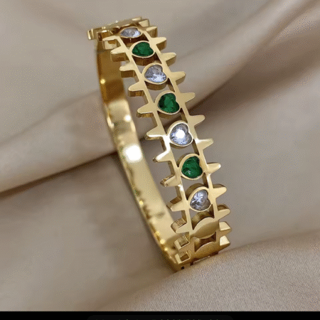 Emerald Green Zircon Bangle Bracelet
